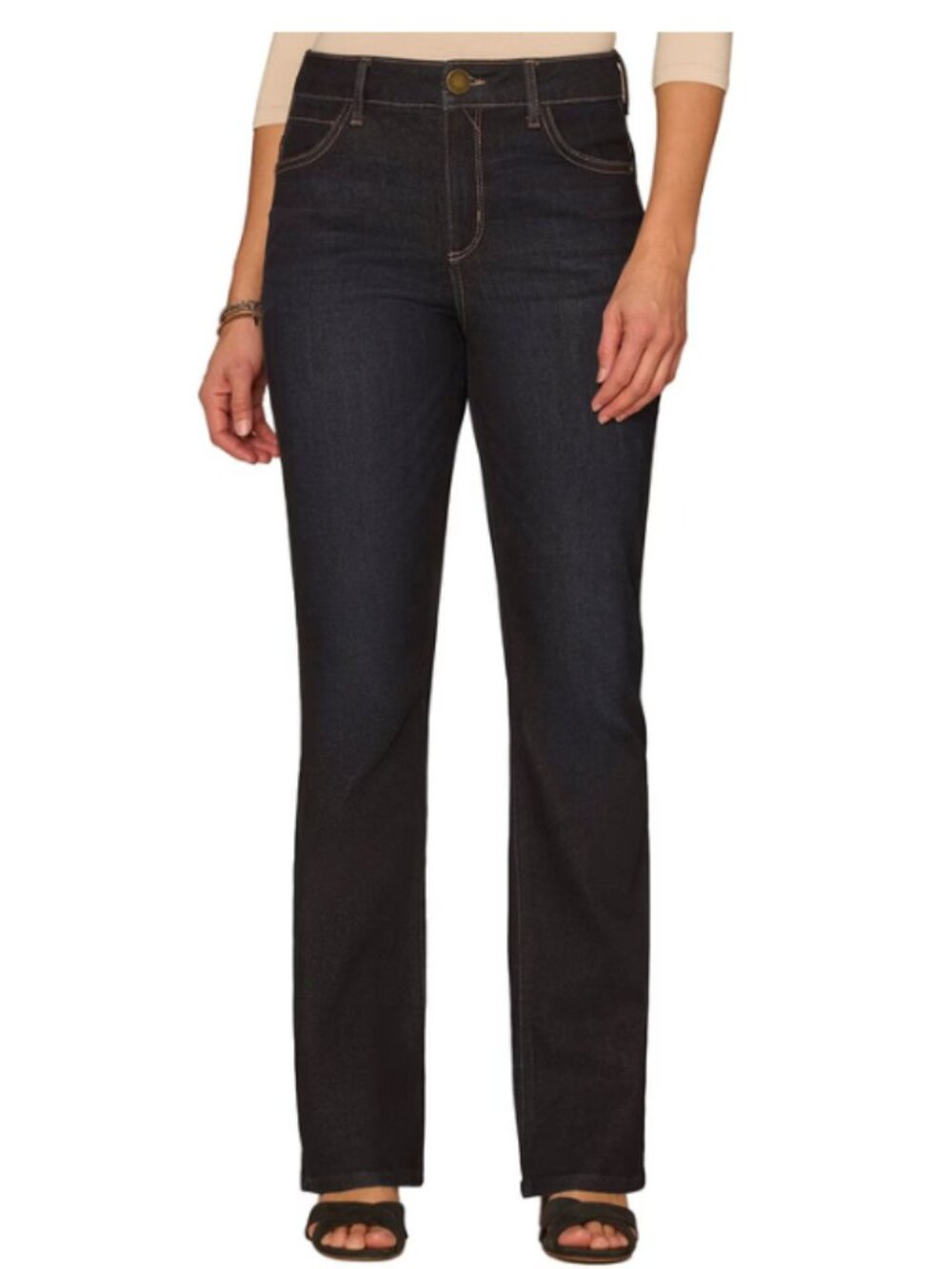Democracy Flex-ellent Slim Bootcut Jeans Size 12 NWT Dark Wash Stretch
